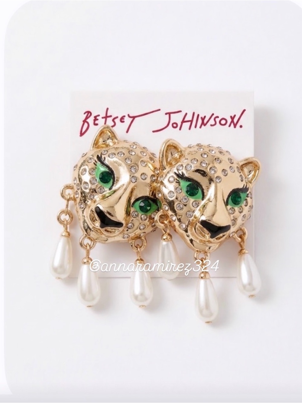NWT ⚜️💚⚜️ Betsey Johnson Gold-Tone Leopard Earrings